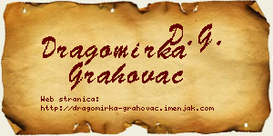 Dragomirka Grahovac vizit kartica